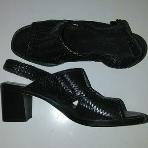 Cole Haan Black Braided Open Toe shoes